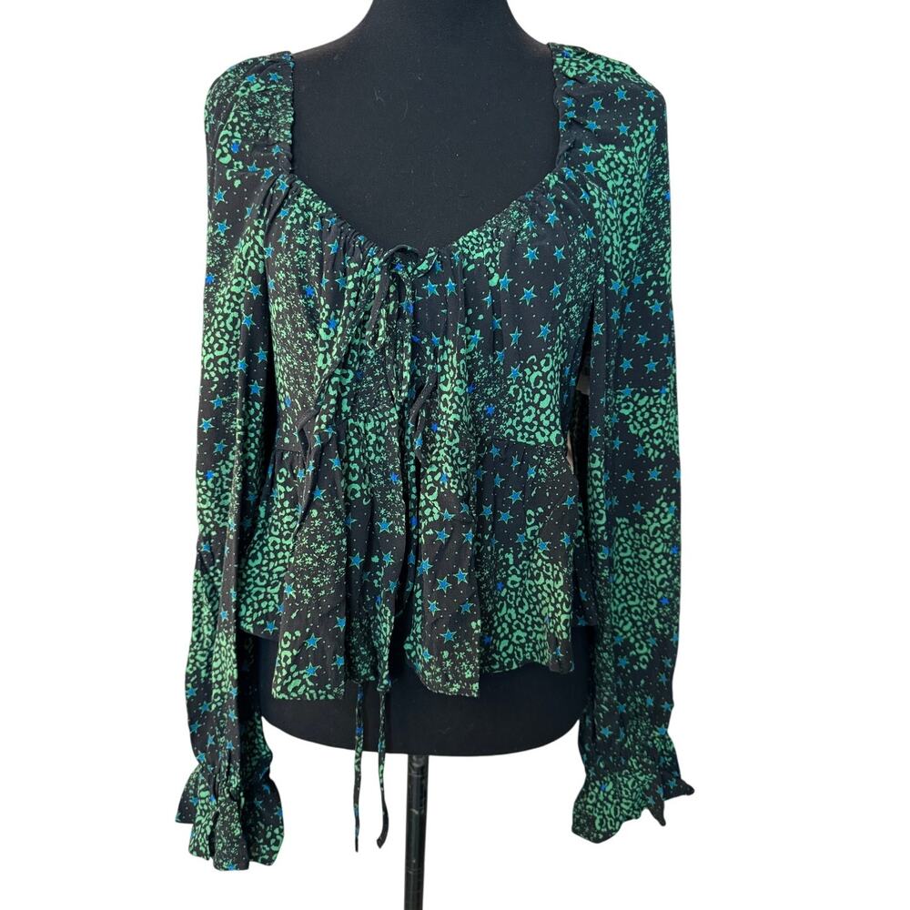 NEW TOPSHOP NORDSTROM ~ Tie Front Crop Top SZ 6 VISCOSE 100%